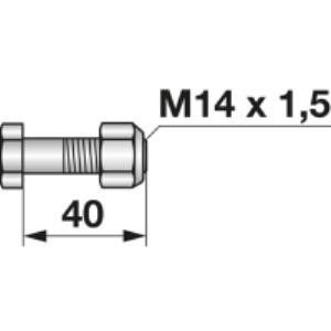 Frässchraube mit Sicherungsmutter M 14x1,5x40